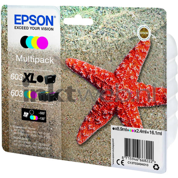 Epson cartridge 603 Multipack XL 4 Pack