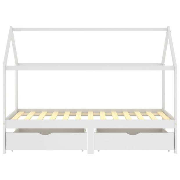 vidaXL Kinderbedframe met lades massief grenenhout 90x200 cm wit