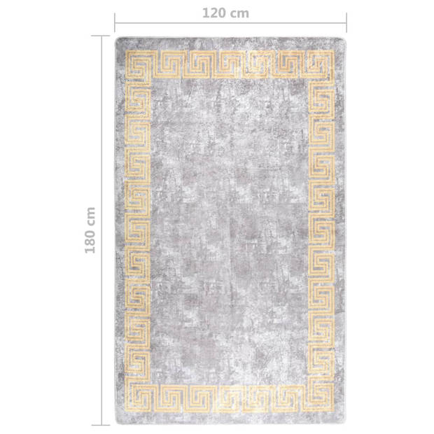 The Living Store Vloerkleed - Grijs - 120 x 180 cm - Zacht fluweel - 100% polyester