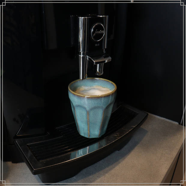 OTIX Koffie Kopjes zonder Oor - Cappuccino Mokken - 4 Stuks - 250 ml - Koffietassen - Porselein - Kopjes - FERN