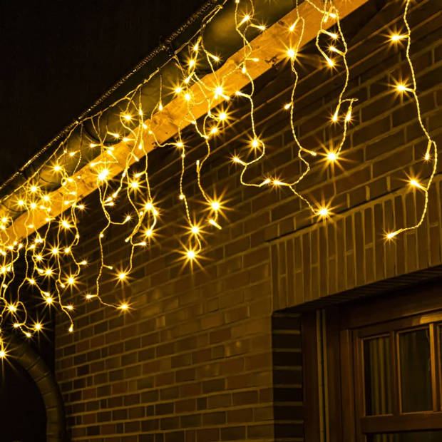 Ijspegelverlichting lichtsnoer met 400 lampjes warm wit en knipper functie - Kerstverlichting kerstboom
