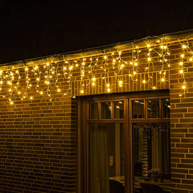 Ijspegelverlichting lichtsnoer met 400 lampjes warm wit en knipper functie - Kerstverlichting kerstboom