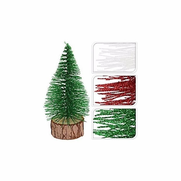 2x stuks kerstboompjes op stam 35 cm rood - Kunstkerstboom