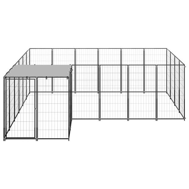 vidaXL Hondenkennel 8,47 m² staal zwart