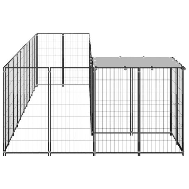 vidaXL Hondenkennel 7,26 m² staal zwart