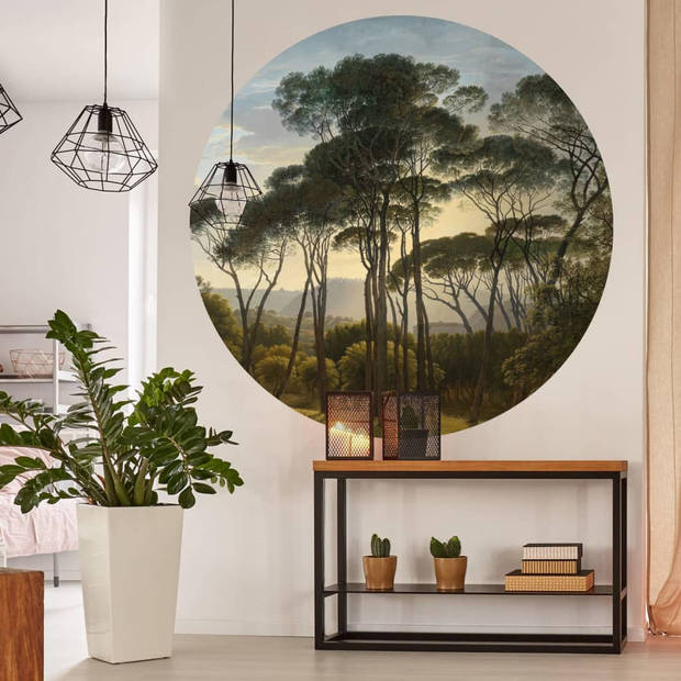 WallArt Behangcirkel Umbrella Pines in Italy 142,5 cm