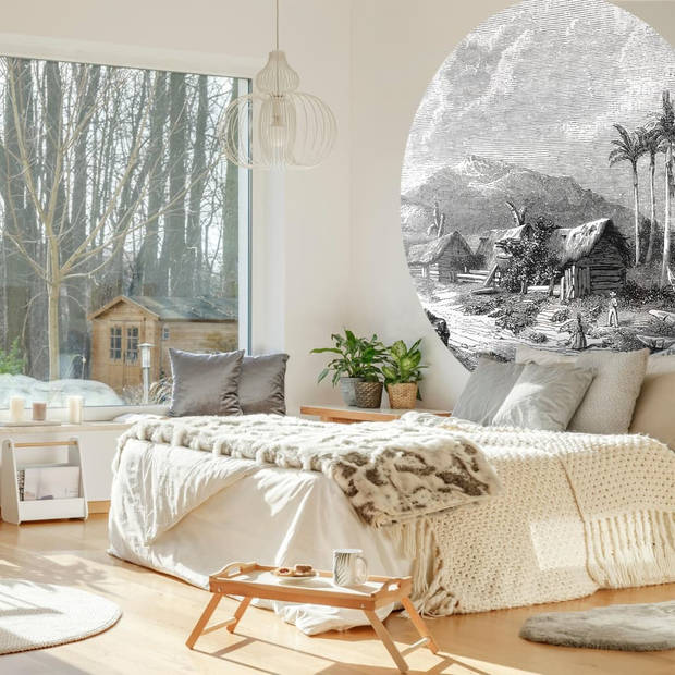 WallArt Behangcirkel Landscape of Guadeloupe 190 cm