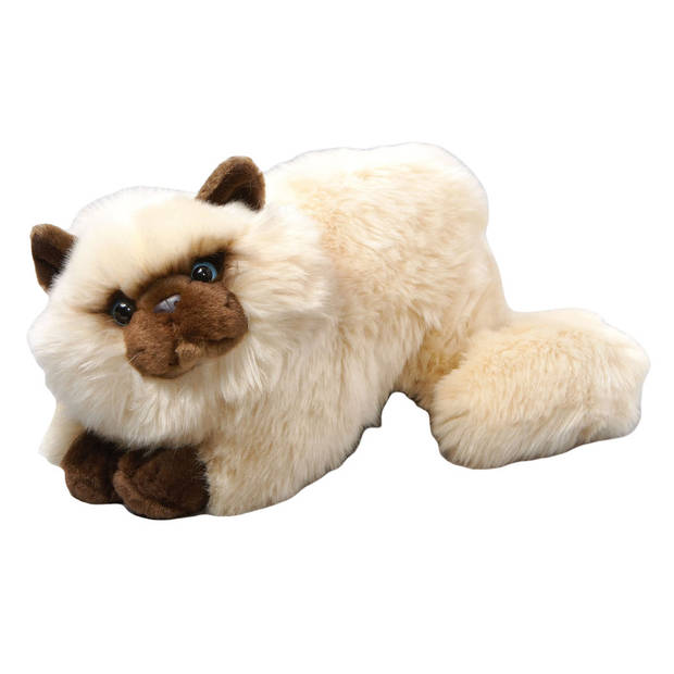 Pluche Perzische Colourpoint katten/poezen knuffel creme 30 cm - Knuffel huisdieren