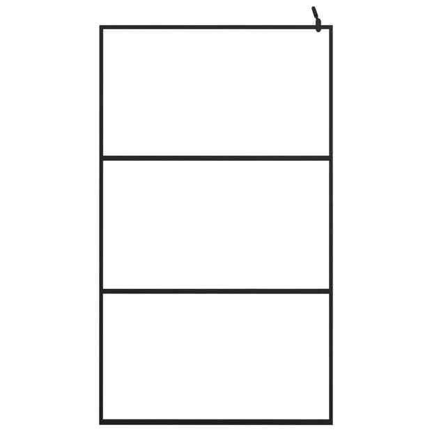 vidaXL Inloopdouchewand transparant 115x195 cm ESG-glas zwart