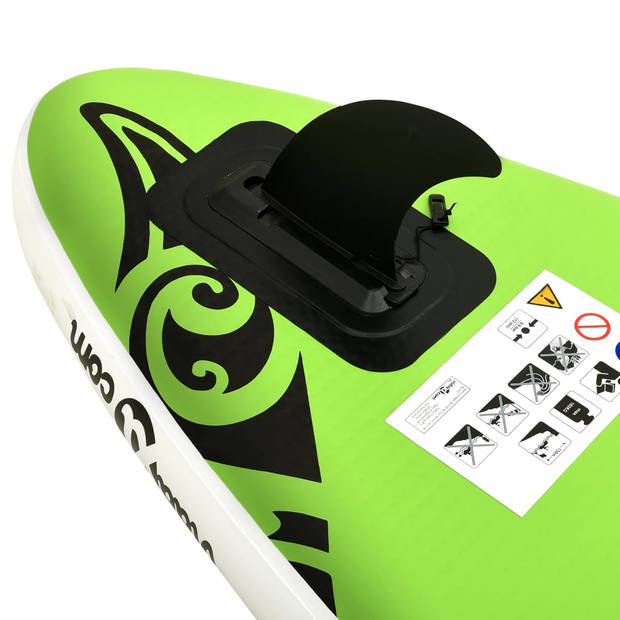 vidaXL Stand Up Paddleboardset opblaasbaar 320x76x15 cm groen