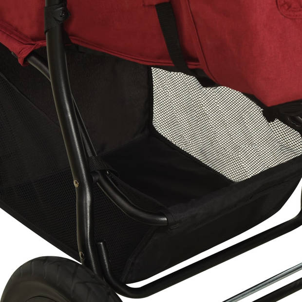 vidaXL Kinderwagen staal rood