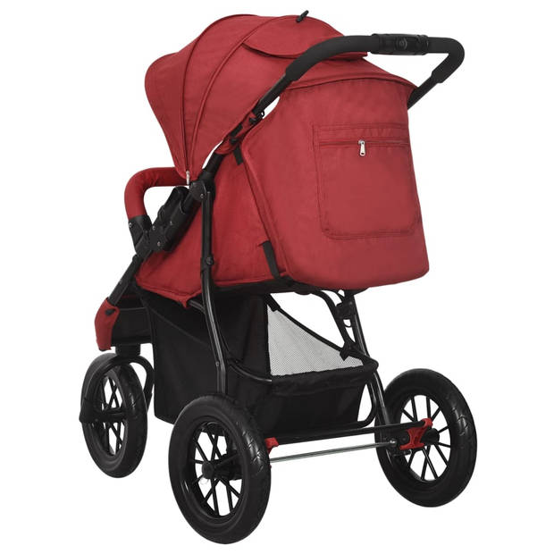 vidaXL Kinderwagen staal rood