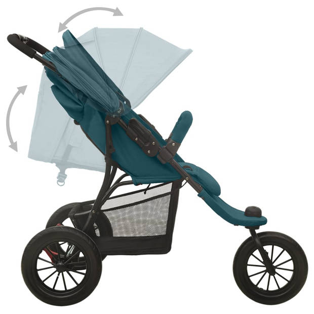 vidaXL Kinderwagen staal groen