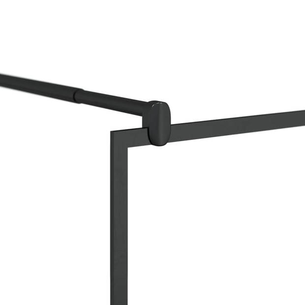 vidaXL Inloopdouchewand met schap 100x195 cm ESG-glas aluminium zwart