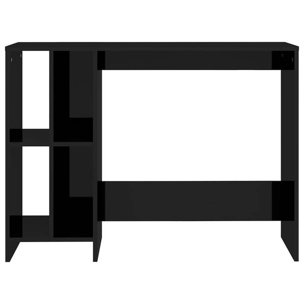 The Living Store Bureau - Hoogglans zwart - 102.5 x 35 x 75 cm - Met 4 schappen