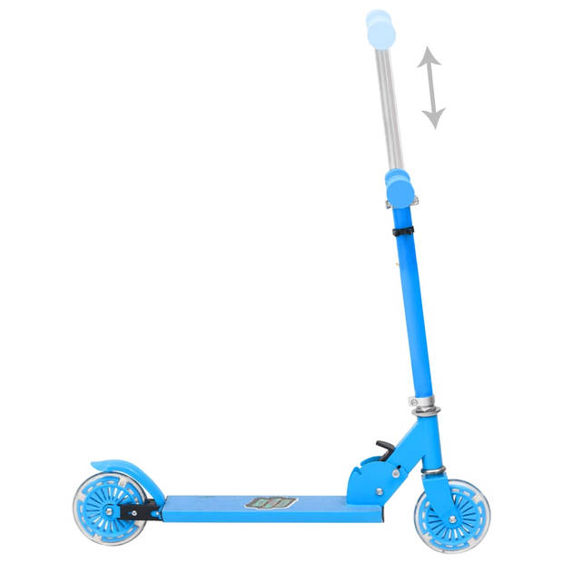 vidaXL Kinderstep met verstelbaar aluminium stuur en 2 wielen blauw
