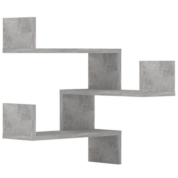 vidaXL Hoekwandschappen 2 st 40x40x50 cm bewerkt hout betongrijs
