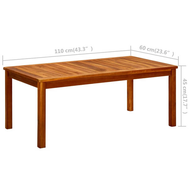 vidaXL Tuintafel 110x60x45 cm massief acaciahout