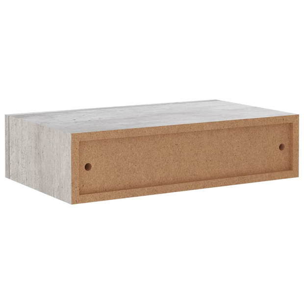 vidaXL Wandschap met lade 40x23,5x10 cm MDF betongrijs