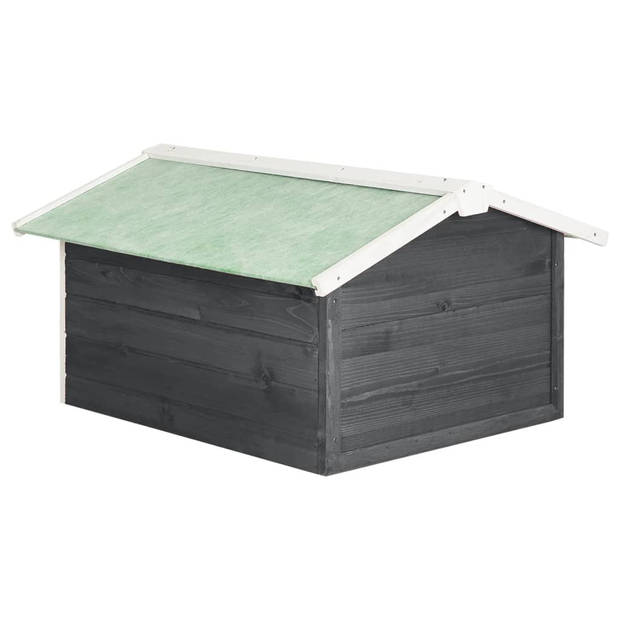 vidaXL Overkapping voor grasmaaier 72x87x50 cm vurenhout grijs en wit