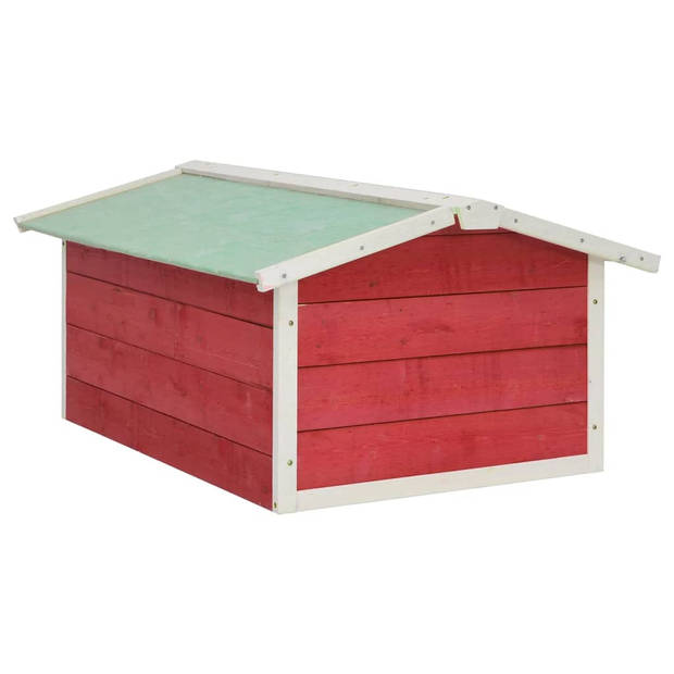 vidaXL Overkapping voor grasmaaier 72x87x50 cm vurenhout rood en wit