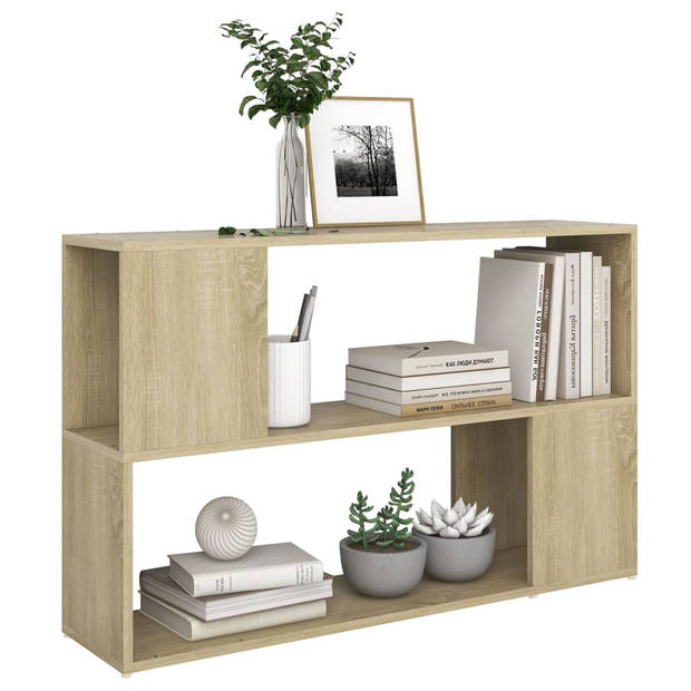 The Living Store Opbergkast - Sonoma eiken - 100 x 24 x 63 cm - 2 Schappen