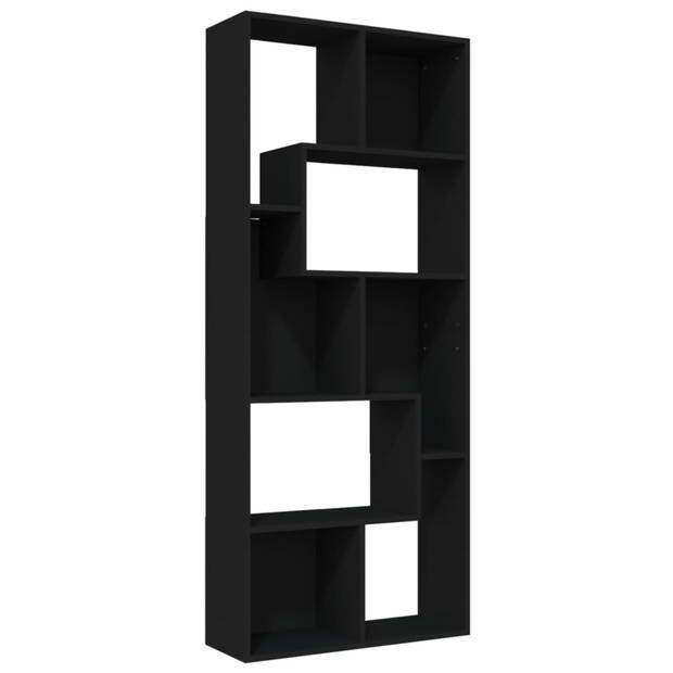 vidaXL Boekenkast 67x24x161 cm spaanplaat zwart