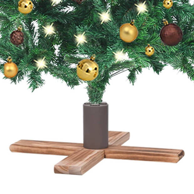 The Living Store Kerstboomstandaard - Kunststof en hout - 54x54x16 cm - Geschikt voor bomen tot 2.1 m - Diameter