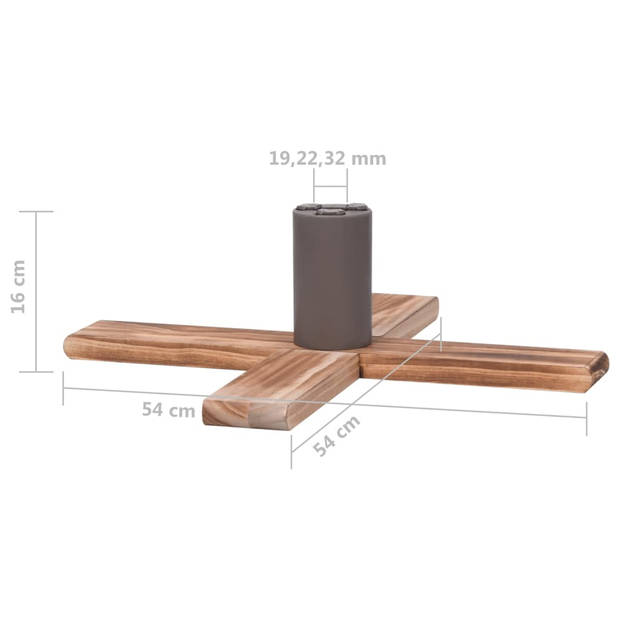 The Living Store Kerstboomstandaard - Kunststof en hout - 54x54x16 cm - Geschikt voor bomen tot 2.1 m - Diameter