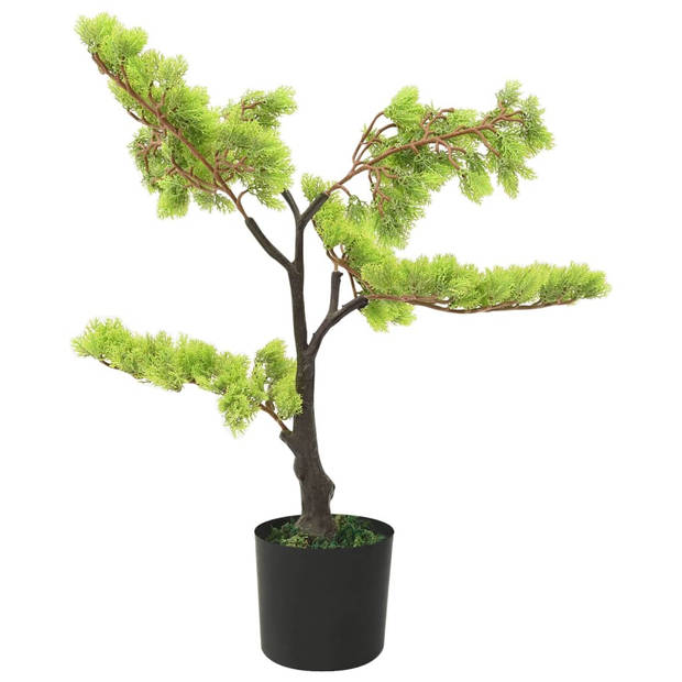 vidaXL Kunstplant met pot cipres bonsai 60 cm groen