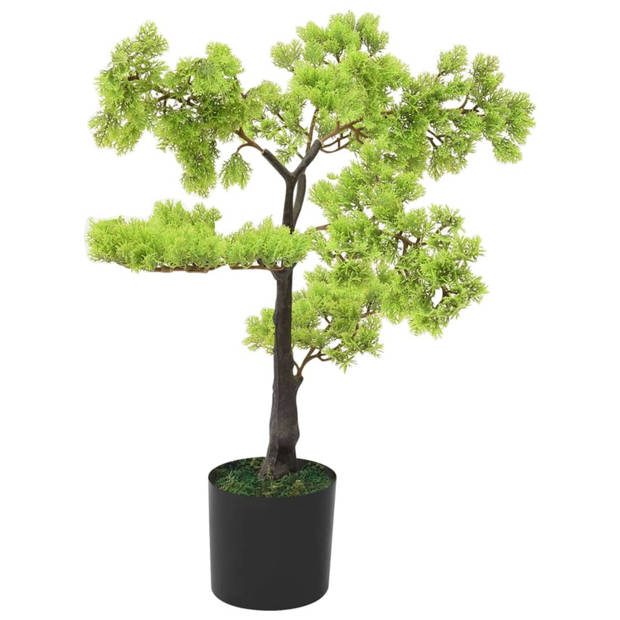 vidaXL Kunstplant met pot cipres bonsai 60 cm groen