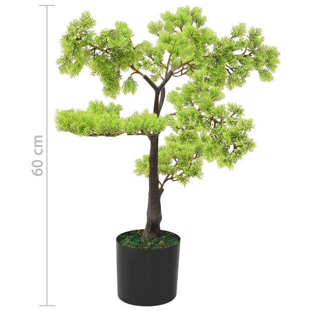 vidaXL Kunstplant met pot cipres bonsai 60 cm groen