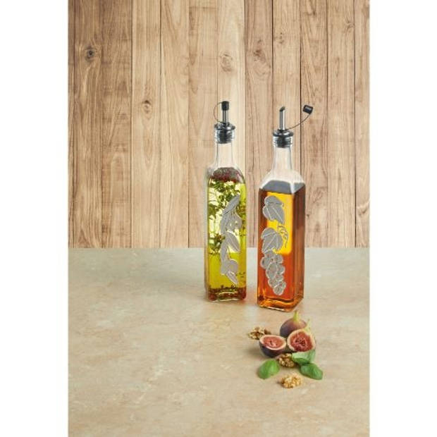 KitchenCraft - Olie -en Azijn Set, 2 Stuks, 0.5 L, Glas - KitchenCraft World of Flavours