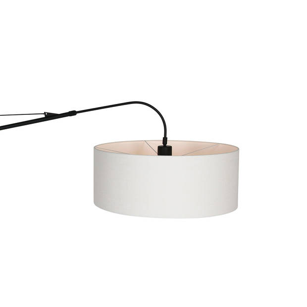 Steinhauer Wandlamp elegenant classy 9321 zwart kap wit linnen grof