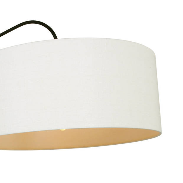 Steinhauer Wandlamp elegenant classy 9321 zwart kap wit linnen grof