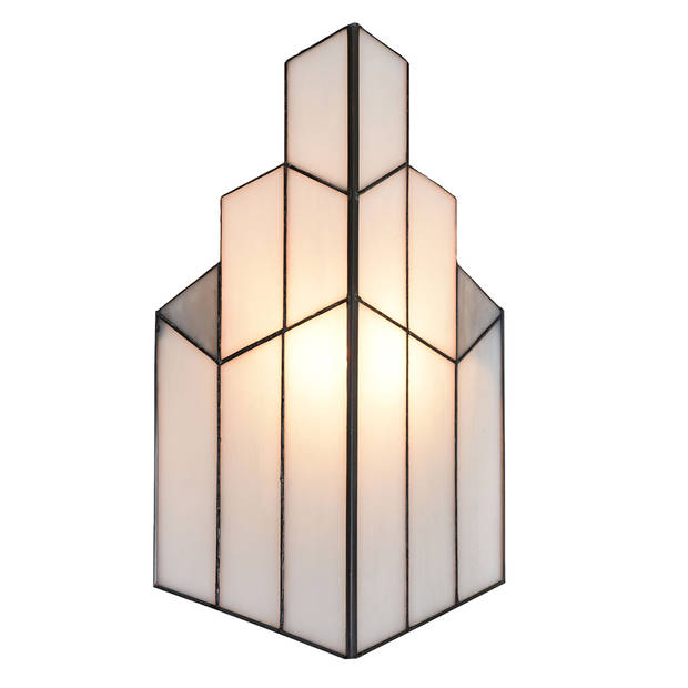 HAES DECO - Wandlamp Tiffany Creme 36x4x21 cm E14/max 1x40W