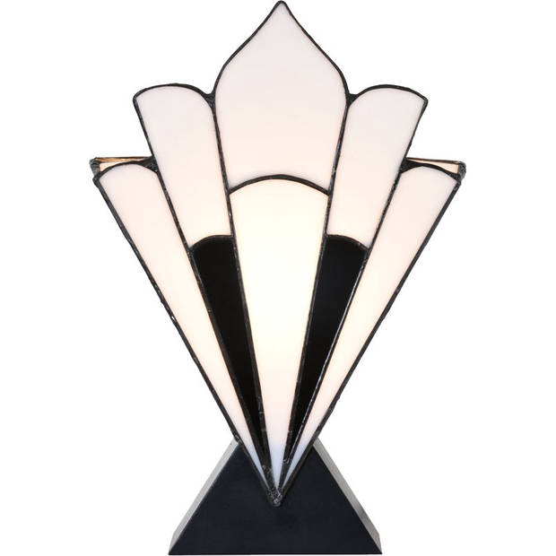 Clayre & Eef Cremekleurige Tafellamp Tiffany 36*3*21 cm 5LL-6123