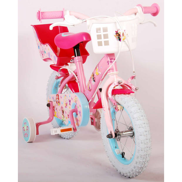 Disney Meisjesfiets Princess 12 Inch 23 cm Meisjes Knijprem Roze