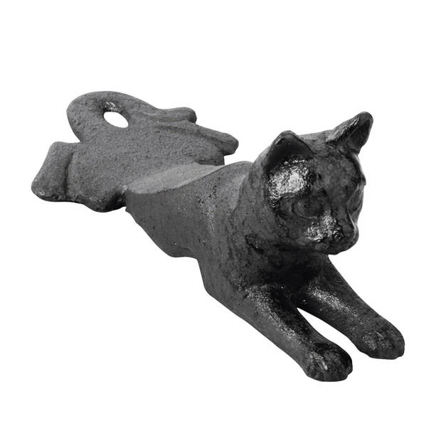 Esschert deurstopper liggende kat - 0.5 kg - gietijzer - zwart - 16 x 8 x 7 cm - Deurstoppers