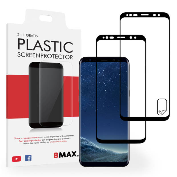 2+1-pack BMAX Samsung Galaxy S8 Plus Screenprotector - PET - Full Cover