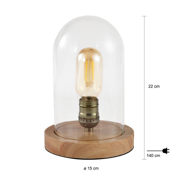 QUVIO Tafellamp met glazen stolp - QUV5031L