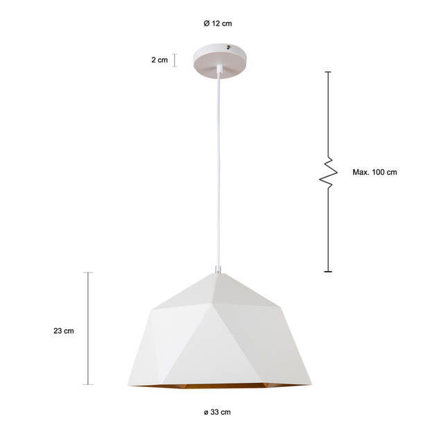 QUVIO Hanglamp design wit - QUV5078L-WHITE