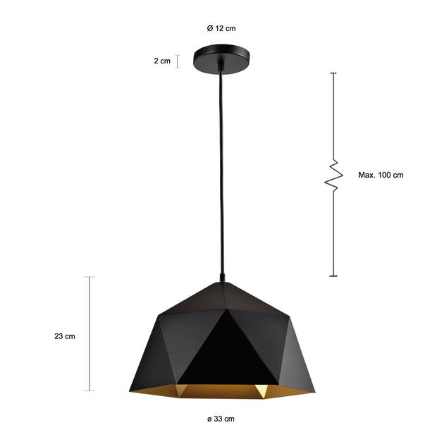 QUVIO Hanglamp design zwart - QUV5078L-BLACK