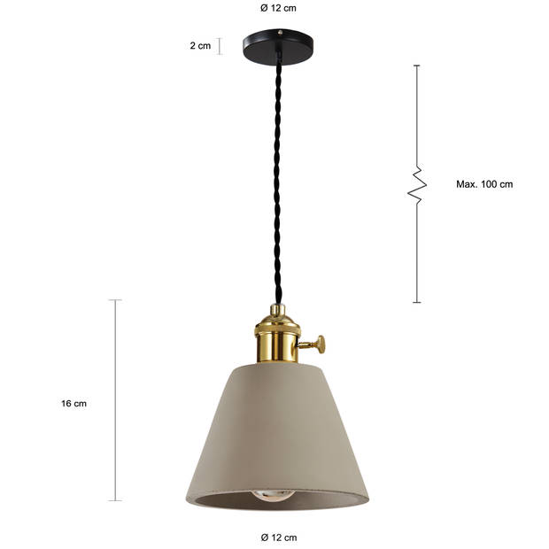 QUVIO Hanglamp langwerpig grijs - QUV5092L-GREY