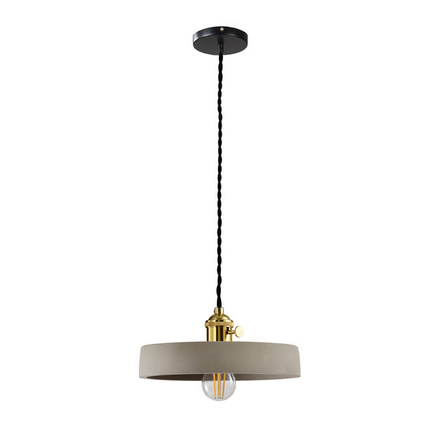 QUVIO Hanglamp beton klein rond grijs - QUV5095L-GREY