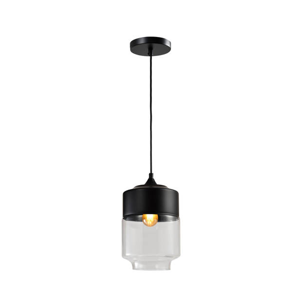 QUVIO Hanglamp langwerpig glas zwart - QUV5102L-BLACK