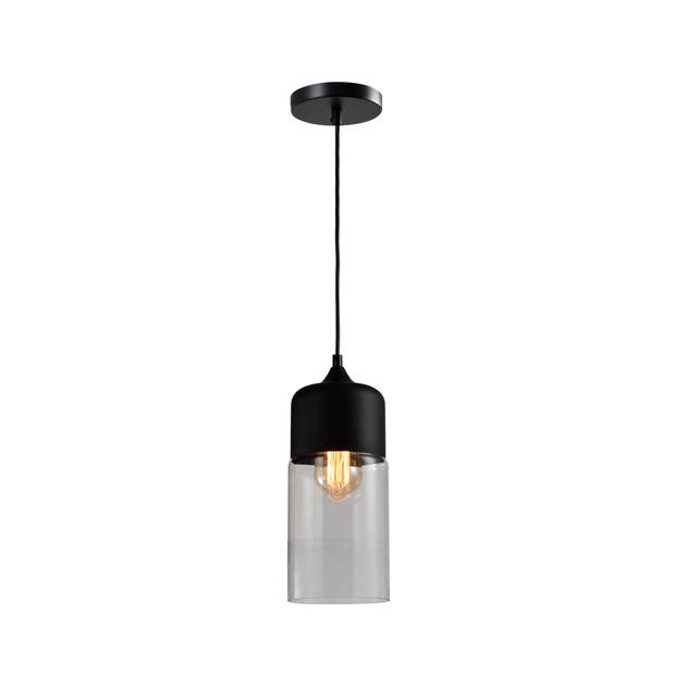 QUVIO Hanglamp langwerpig glas zwart - QUV5104L-BLACK