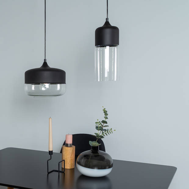 QUVIO Hanglamp langwerpig glas zwart - QUV5104L-BLACK