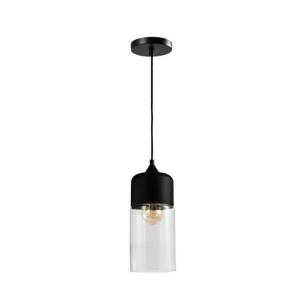 QUVIO Hanglamp langwerpig glas zwart - QUV5104L-BLACK