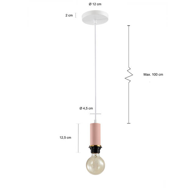 QUVIO Hanglamp met glas - QUV5091L-CHAMPAGNE